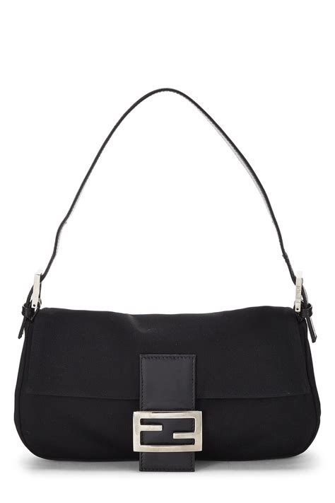 fendi black satin baguette|Fendi baguette denim.